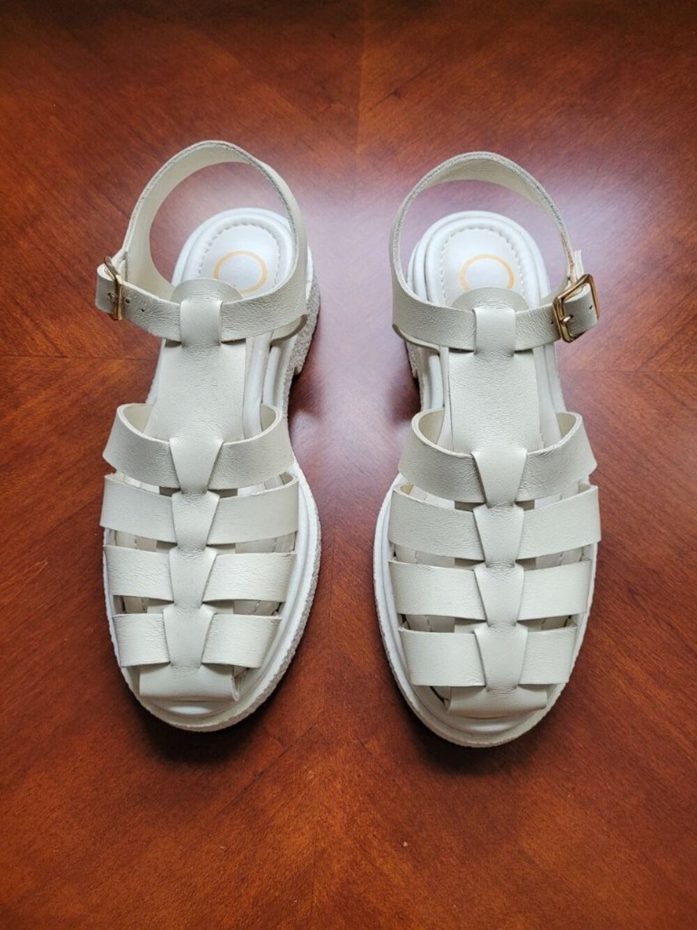 OA Non-Fashion White Leather Fisherman Platform Sandals - Made in Italy - Sz 36